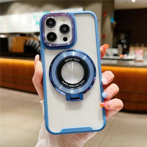 Coque transparente magnétique pour iPhone 14 et 12 Pro Max antichoc bleu marine