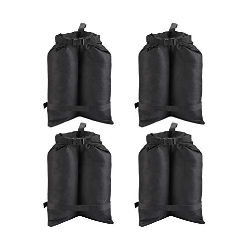 Zavorre Tessuto Oxford Set 4 Pesi Per Gazebo - Sacchi Zavorra Oxford 600D 50x20cm - Fissaggio A Strappo Per Esterno Stabilizzatori Tende Esterne - 12