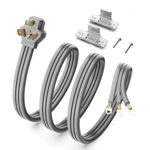 TOPDC 3 Prong Dryer Cord 5FT 30A Pure Copper NEMA 10-30P ETL Listed