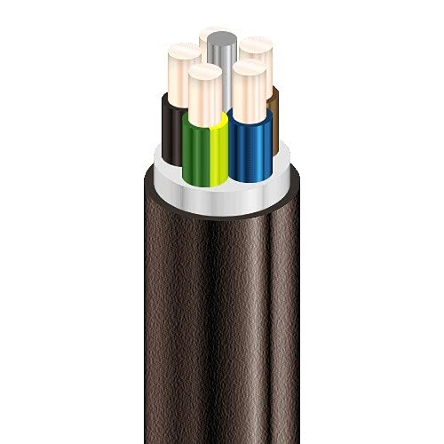 EDELIZON Erdkabel NYY-J 25m 5x2 5 mm | VDE Starkstromkabel | Verwendung bei Elektroinstallation im Innen- und Außenbereich bei direkter Verlegung im Erdreich