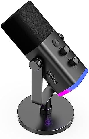 FIFINE XLR Streaming Microphone for Podcast Studio, USB Dynamic Microphone Gaming PC with Mute Button, for PS4/5 Mac Mixer Sound Cards - View 3