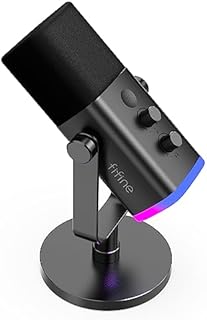 FIFINE XLR mikrofon dynamiczny do streamingu podcastów, USB Microphone Gaming PC z przyciskiem wyciszania, do PS4/5 Mac Mixer, kart dźwiękowych - AM8