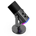 FIFINE USB XLR Gaming Micro Dynamique pour PC, RGB Streaming Microphone pour Podcasting, Broadcasting, Enregistrement Vocal, pour PS4/5 Mac PC Mixer Cartes Son