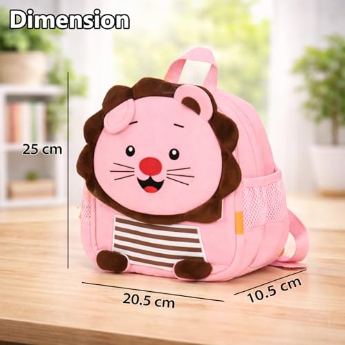 Image of WISHKEY Kids Bag for Boys & Girls (2-5 Years) Picnic Bags for Girls Water Resistant Lightweight Small Size with Safety Leash, Chest Buckle & Adjustable Straps Pink