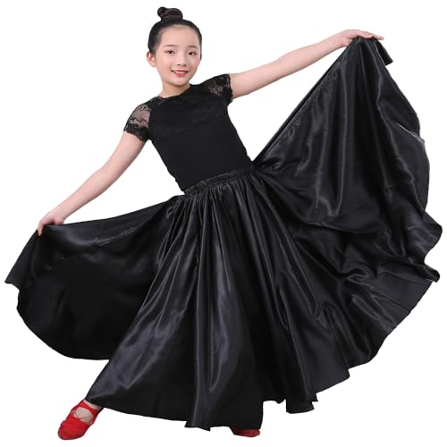 Girls Satin Flowing Dance Skirt for Various Dances