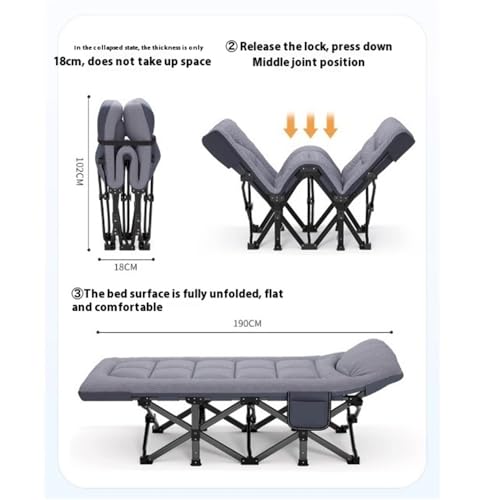 Lit pliant extérieur avec matelas pour pause déjeuner et bureau - 4