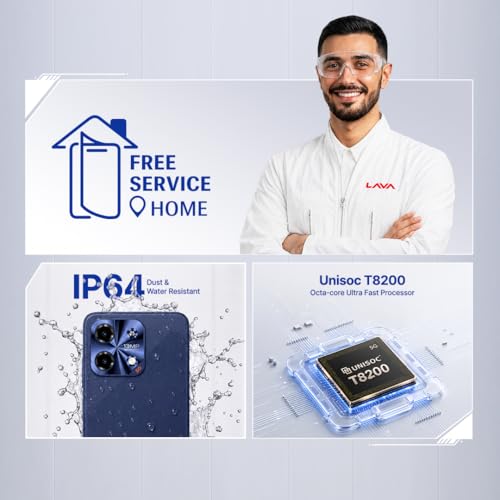 Image of Lava Bold N2 5G (Billionaire Blue, 4GB RAM, 64GB Storage) | 6000 mAh Super Battery | Octacore Ultrafast Processor | Biggest 6.75 (HD+) 120Hz Display | IP64 Dust & Water Resistant | Free Service @ Home
