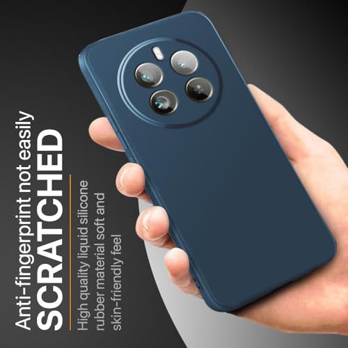 Image of WOW IMAGINE Back Cover for Realme 12 Pro Plus 5G | P1 Pro 5G Ultra Slim Soft Rubberised Case | Inner Velvet Fabric Lining | Matte Silicone Flexible Mobile Case | Camera Protection - Blue