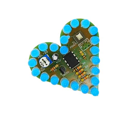 CARISSETT Juego de luces LED analógicas en forma de corazón para principiantes, luz de respiración ajustable, práctica de soldadura, herramienta educativa, componentes de lámpara de respiración