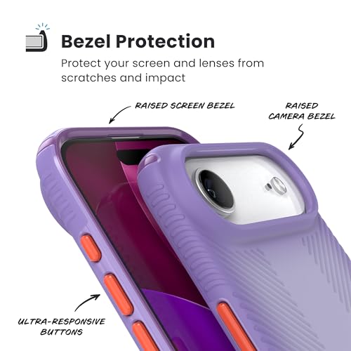 Image of Speck Presidio LUX Grip for iPhone 17 Air Case, MagSafe-Compatible, Slim Protective Case, Purple Fade /Magic Purple /New Poppy