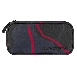 coocazoo Mäppchen „Lava Lines”, schwarz, Federmäppchen, großes Hauptfach, Schlaufen für Zirkel, Geodreieck und Lineal, Stundenplanfach, Stiftehalter, Reißverschlussfach, ab der 3. Klasse