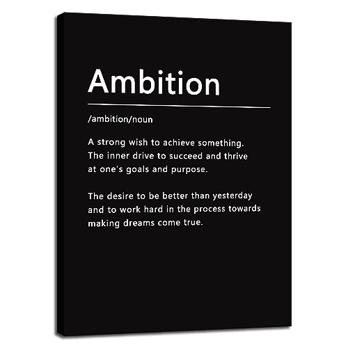 Ambition Noun Canvas Wall Art Inspirational Entrepreneur Quotes Prints Motivational