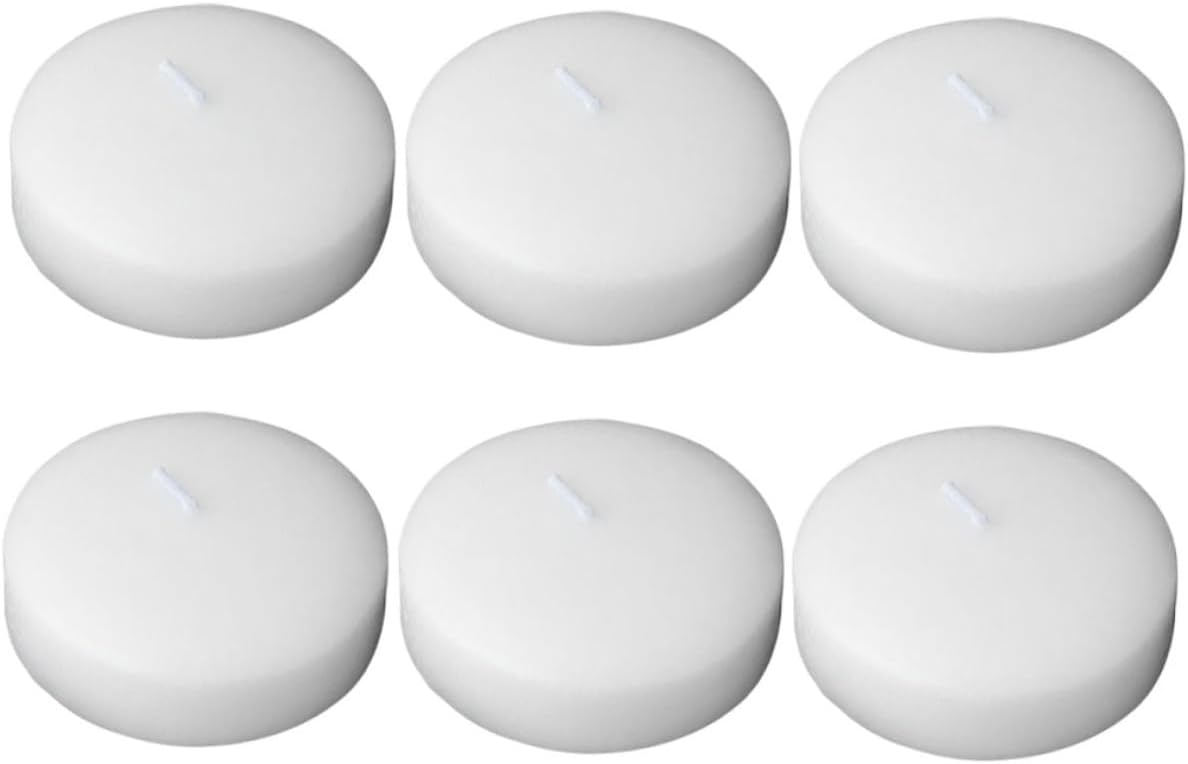 6pcs Unscented Small Floating Candles 4.5x2.5cm Water-Resistant Wax Tealights for Wedding Party Pool Decor and Romantic Dinner Centerpieces