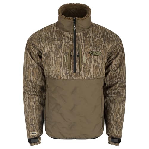 Drake Waterfowl Men's LST Guardian Flex Double Down 1/4 Zip Eqwader Insulated Waterproof Breathable Hunting Jacket