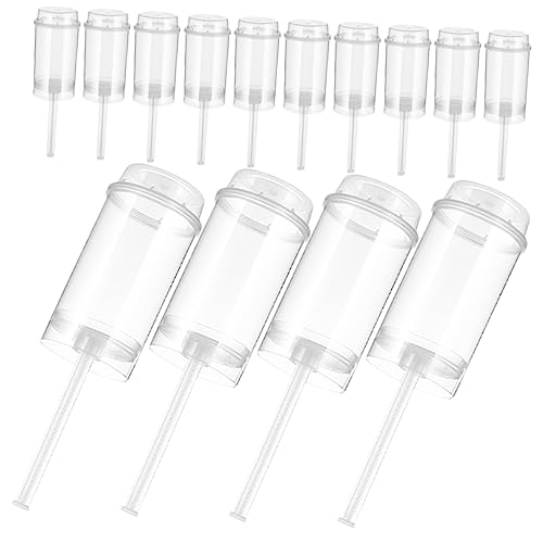 SOLUSTRE 30Pcs Clear Cake Push Containers Round Shape DIY Cake Molds Sturdy Material Leak Design for Ice Jelly Cheesecakes and More