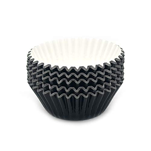 Image of Standard Black Foil Cupcake Liners Muffin Baking Cups for Party and More, 100-Count