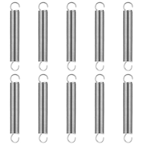 Lot de 10 Ressorts de Tension avec Crochets, Ressorts de Suspension, Ressorts en Acier Inoxydable à Double Crochet, Ressorts de Traction Spirale, Taille...