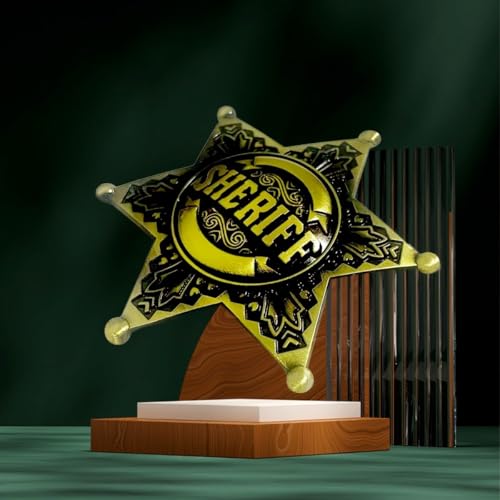 Image of Sheriff Police Badge Pin - RE Police & Cowboy Honor Stars Accessories - Cosplay Costume Gift for Women Men
