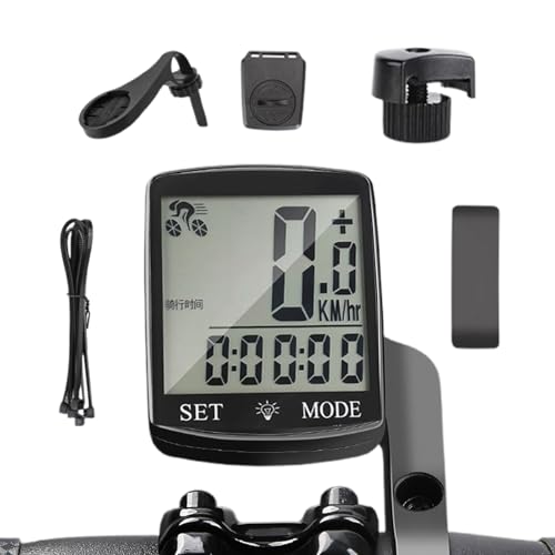 Velómetro para bicicletas - Computadora de ciclismo inalámbrico digital para bicicletas de carretera de montaña | Odómetro de velocidad luminosa impermeable con scooter de pantalla LCD, motocicleta, A
