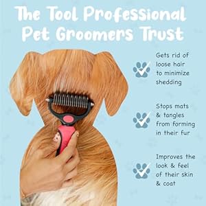 Sinko undercoat rake for dogs undercoat brush for dogs dog rake brush for shedding double coat dog brush undercoat brush for cats dog undercoat brush deshedding cat undercoat brush brush only   cucciolini doodles