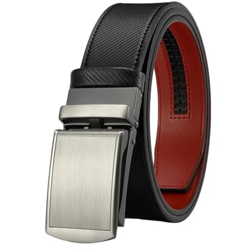 Mens Black Belt Metal Automatic Buckle Waist Work Belt Reversible Belt 219Wlsfzd-Bk 125cm