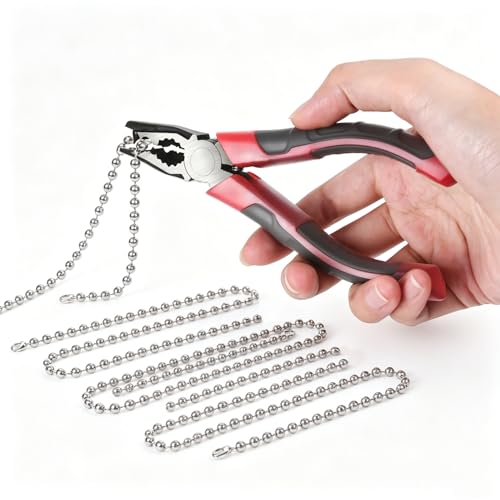 Ball Chain Pliers for Cutting & Joining | Splicing Tool for #10 Endless Nickel Bead Chains (4.5mm) - Heavy Duty Stainless Steel