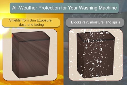 Image of Stylista Waterproof and Dustproof Polyester Washing Machine Cover Compatible for Godrej 7 Kg Semi-Automatic Top Loading WS EDGE CLS 70 5.0 PN2 GPGR, Coffee