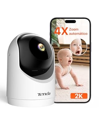 Tenda CP3V3.0 Cámara IP WiFi Vigilancia Interior 2K Cámara de Seguridad Domo 360° Visión Nocturna 12M Detección de Movimiento/Persona Audio Bidireccional 3MP Camara Vigilancia para Niños y Mascotas