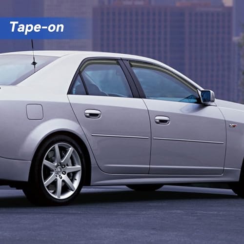 Image of Window Visors Rain Guards Shield for 2003-2007 Cadillac CTS, Out-Channel Window Vent Wind Deflectors Visors Shades for 03-07 Cadillac CTS