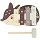 Bieco Kinder Xylophon in REH-Design | Musikinstrument für Kinder ab 1 Jahr | Süßes Musikspielzeug Baby | Glockenspiel mit Schlägel | Xylophon für 1-Jährige | Baby Musikinstrument