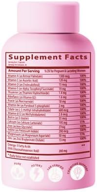 Miniatura 6 de Vitaminas prenatales biodisponibles para mujeres, ácido fólico folato metilado natural, DHA Omega 3. Multivitamínico pre, durante y después del