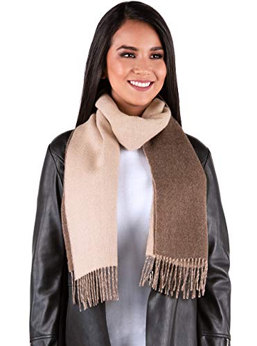 Inca Fashions - Alpaca Wool Scarf - 100% Pure Baby Alpaca - Double Sided Reversible Contrast Scarf2