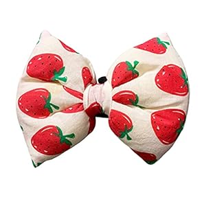 For The Fur Kids Dog Bow Tie, Quirky Dog Accessories (Strawberry)