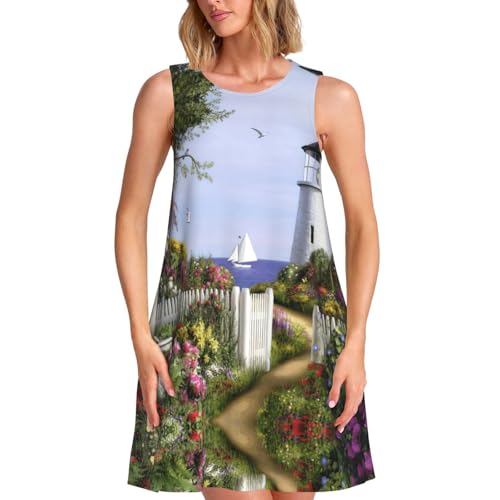 Robe d'été sans manches ample pour femme : fini l'inconfort avec cette robe t-shirt à poches