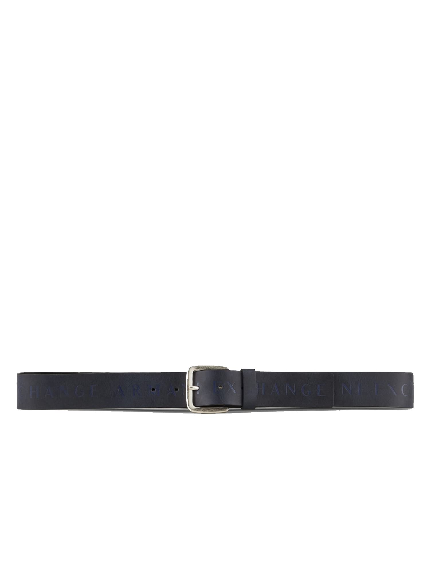 Armani Exchange Men's Logo Print Belt, Blue Navy, 34