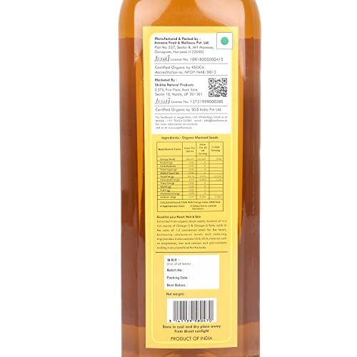 Image of Soni Farms 100% Pure and Organic Mustard Oil 3 Litre Natural Chemicals and Preservatives Free Cooking Oil