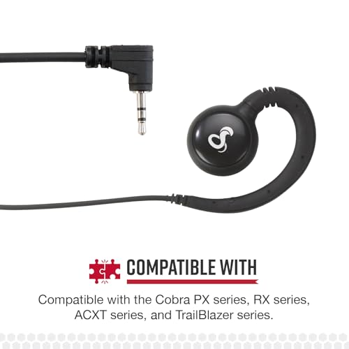 Image of Cobra 2.5mm C-Style Around the Ear Headset - Comfortable Hook Design with Secure Fit Earpiece for Cobra Two-Way Radios