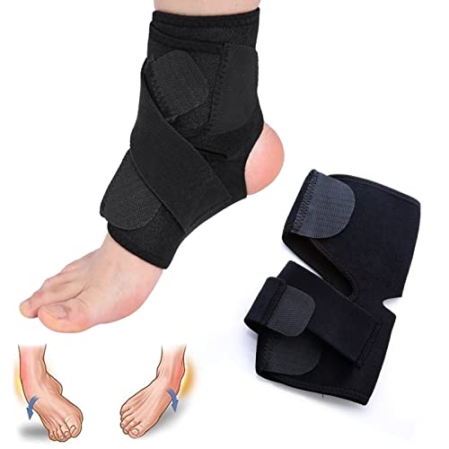 Tutore Caviglia Elastico 2 Pezzi – Compressione Sportiva, Manica Avvolgente Nera, Sollievo Dolore