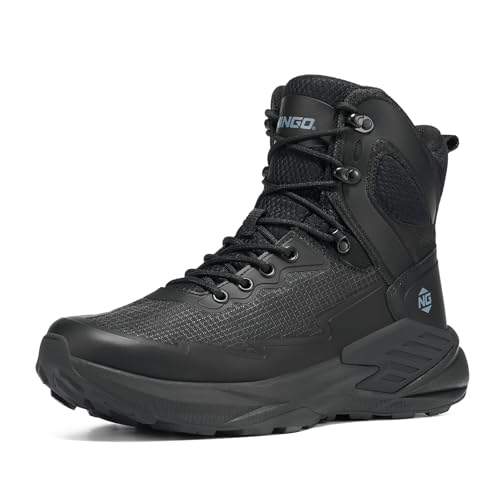 Image of NINGO Men's Military Tactical Waterproof Boots, Lightweight Breathable Work Combat Boots for All Day, Comfortable Non Slip Hiking Shoes for Motorcycle, Army, Jungle, Outdoor, Sport