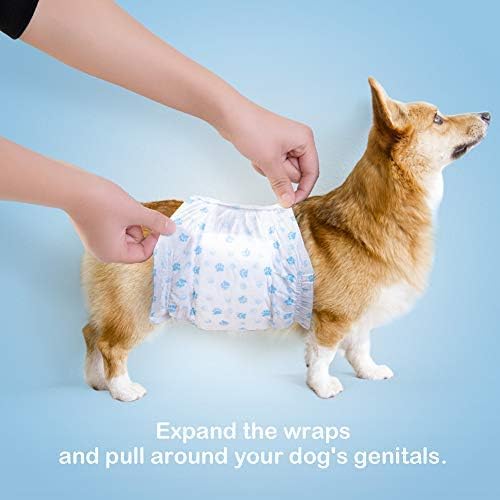 Pet Soft Dog Nappies Male - 48 Count Disposable Dog Wraps, Super Absorbent Belly Bands for Male Dogs (4XS-48 Count) - Image 5