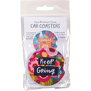 Primitives by Kathy Keep Going Choose Joy Decorative Car Coaster Set