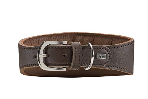 HUNTER SUPER SOFT Windhundhalsband, Leder, gepolstert, 37 (XS-S), dunkelbraun