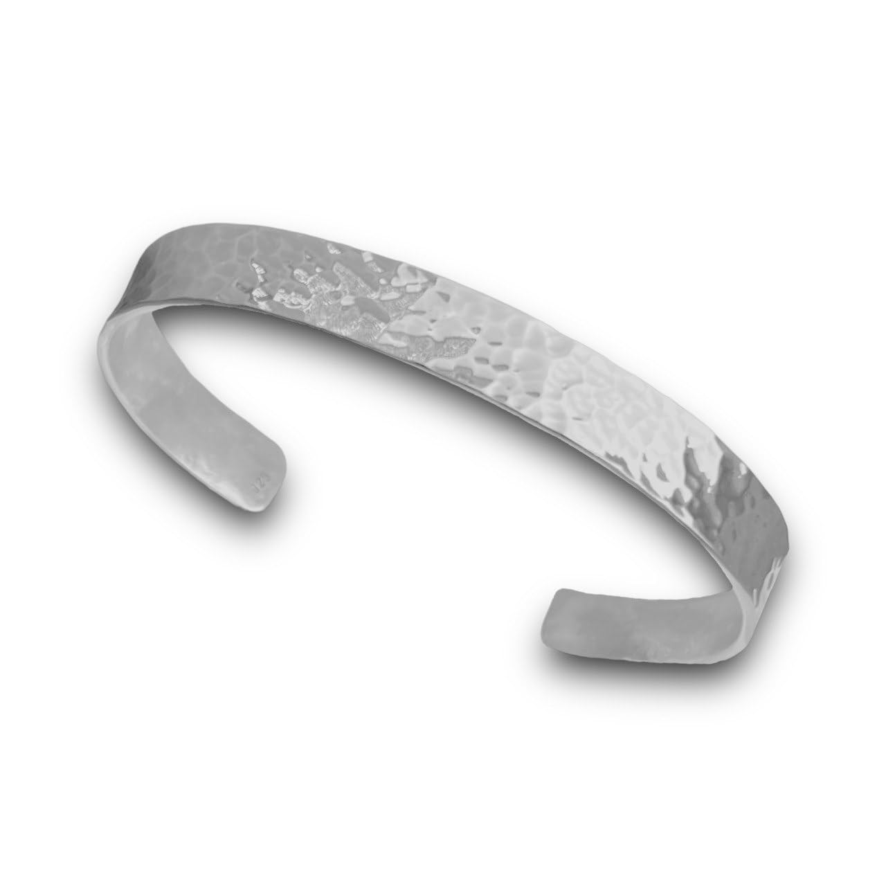 Herren Armreif gehämmert 925 Sterling Silber, 8 mm Breite