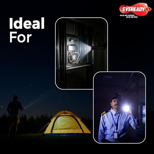 Image of Eveready DL02 Dazzle, 1.5W Emergency Torch, Durable Aluminium Body, Bright White LED Torch, Powered by 3xAA Batteries