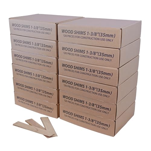 ZAK 8-Inch Wood Shims for Leveling &ndash; Pro Pack 120 Count Wedges for Toilets, Doors, Tables & Furniture &ndash; Strong Hardwood Shims for Uneven Floors. (12)