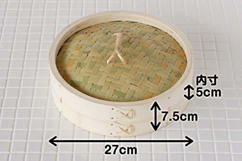 Amazon｜【かごや】竹 中華セイロ(蒸篭・蒸し器)27cm ステンレス鍋付