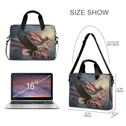 Maletín para Laptop con diseño águila y bandera americana miniatura 4