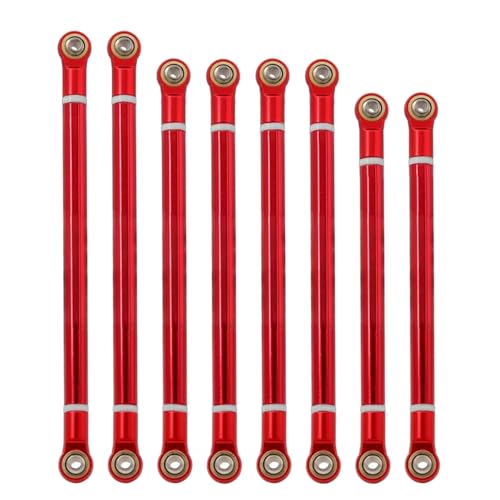 for Axial for SCX10 for RGT 86100 1/10 8pcs/lot Internally Threaded Aluminum Link with M3 Rod End Set 313mm Wheelbase RC Crawler Parts RC Car Accessories(Red,5mm)