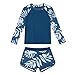 Girls Raglan Long Sleeve Rash Guard Boyshorts Swimsuits 2 Piece Bathing Suit UPF 50+ Swimwear for 6-15 Years