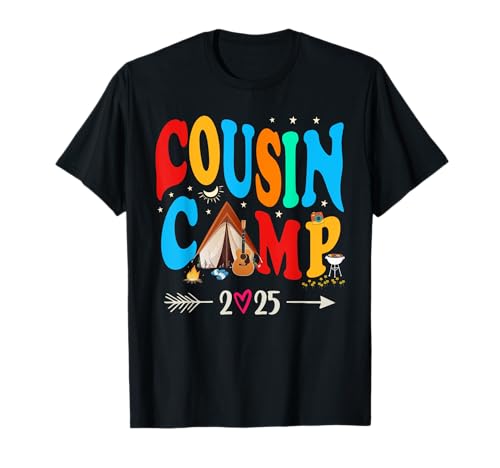 Family Vacation Camping Cousin Crew-Cousin Camp 2025 Kids Camiseta
